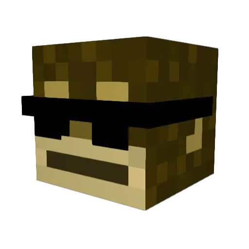 astrocolored Minecraft avatar head, 3D render