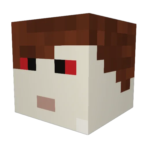 asuke_kun Minecraft avatar head, 3D render