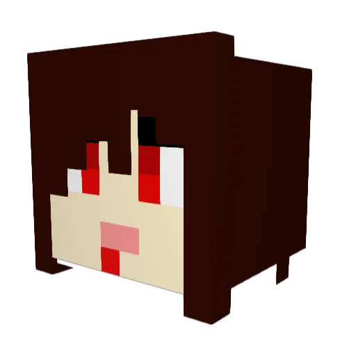 asukx Minecraft avatar head, 3D render