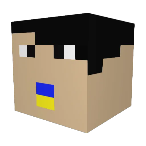 asumane Minecraft avatar head, 3D render