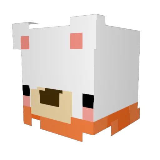 asupeee Minecraft avatar head, 3D render