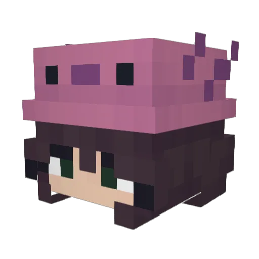 asutochkaa Minecraft avatar head, 3D render