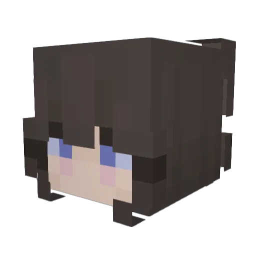 asxending Minecraft avatar head, 3D render