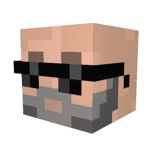 asyntote Minecraft avatar head, 3D render