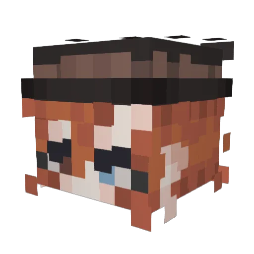 asyoukid Minecraft avatar head, 3D render