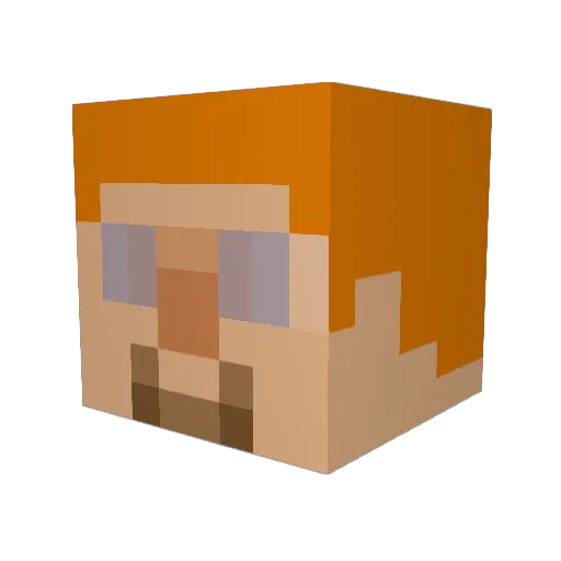 asytno Minecraft avatar head, 3D render