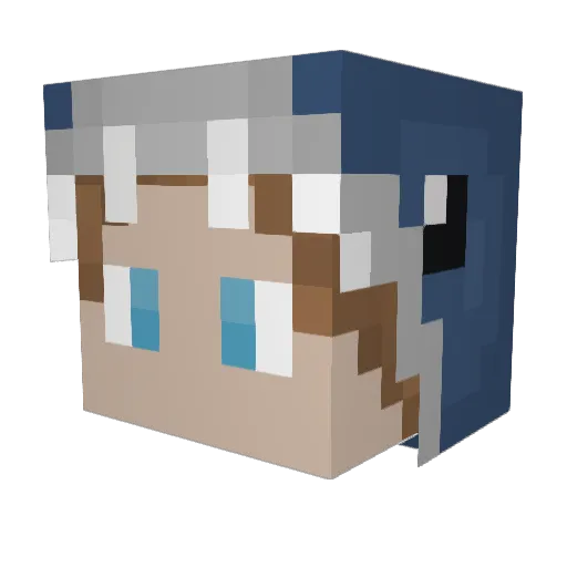 atack3000YT Minecraft avatar head, 3D render
