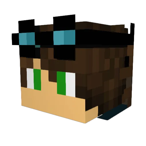 atand Minecraft avatar head, 3D render