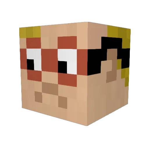 atarienjoyer Minecraft avatar head, 3D render