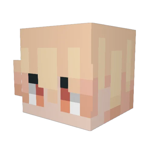 atelomania Minecraft avatar head, 3D render