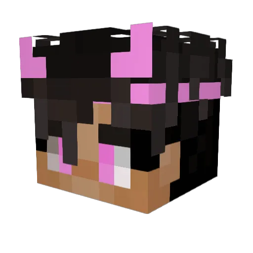 atenea Minecraft avatar head, 3D render