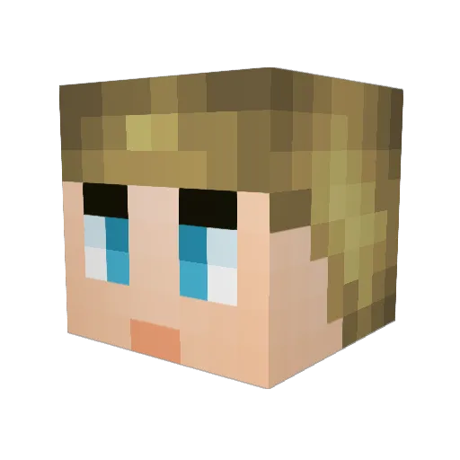 atinae Minecraft avatar head, 3D render
