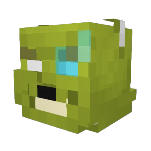 atlantafire Minecraft avatar head, 3D render