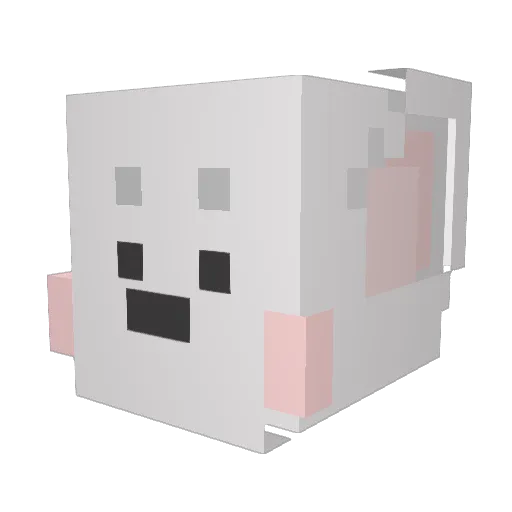 ato_happy Minecraft avatar head, 3D render