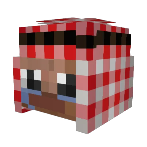 atrocx Minecraft avatar head, 3D render