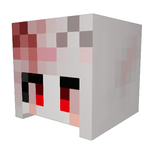 attenti0n Minecraft avatar head, 3D render