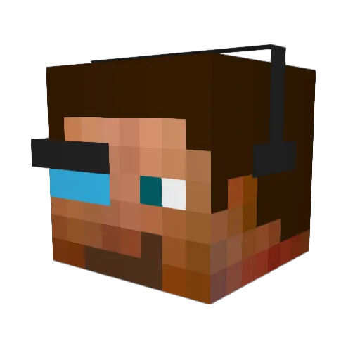 attibomb Minecraft avatar head, 3D render