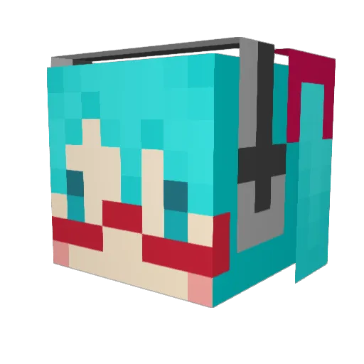 atuage Minecraft avatar head, 3D render