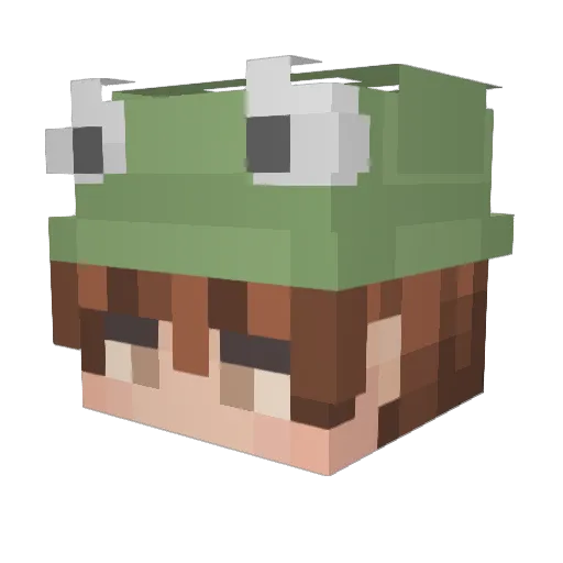 atv44 Minecraft avatar head, 3D render