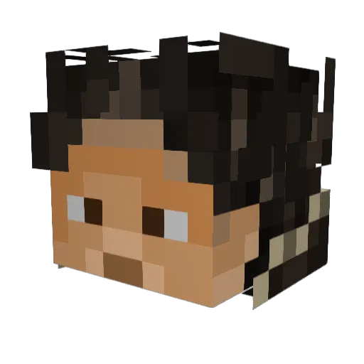 auakte Minecraft avatar head, 3D render
