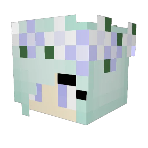 aubbied Minecraft avatar head, 3D render