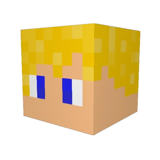 aubiwan Minecraft avatar head, 3D render