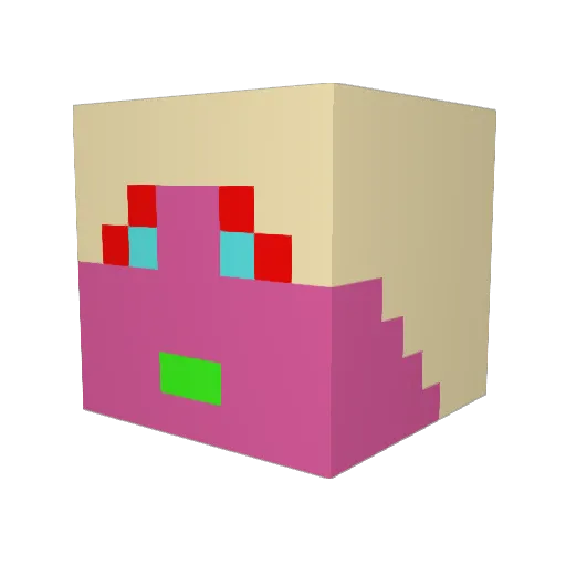 aubriei Minecraft avatar head, 3D render