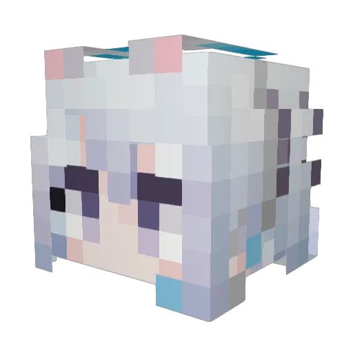 aug2L Minecraft avatar head, 3D render