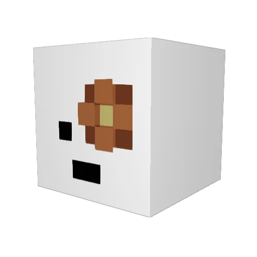 aunique Minecraft avatar head, 3D render