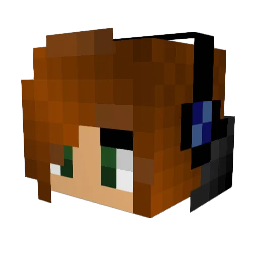 auntf Minecraft avatar head, 3D render