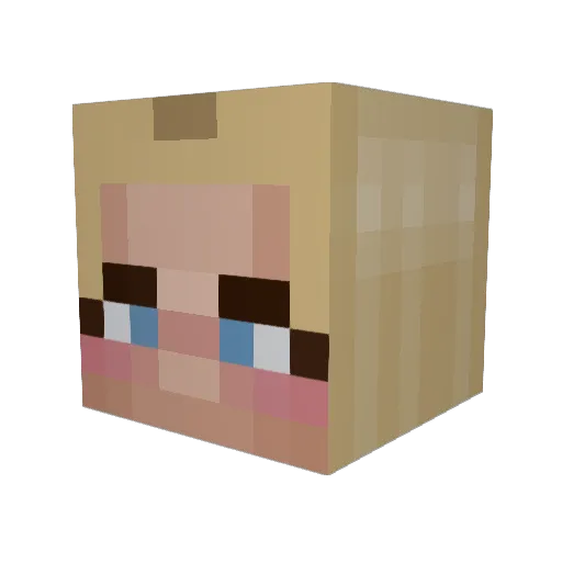 auntsch Minecraft avatar head, 3D render