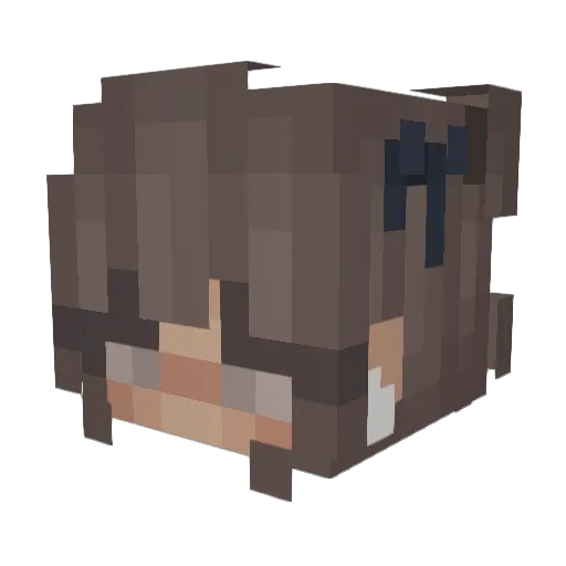 aurorabir Minecraft avatar head, 3D render