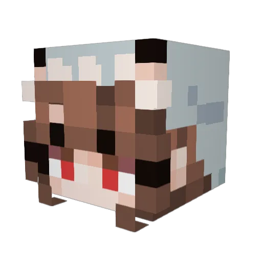 auroxz Minecraft avatar head, 3D render