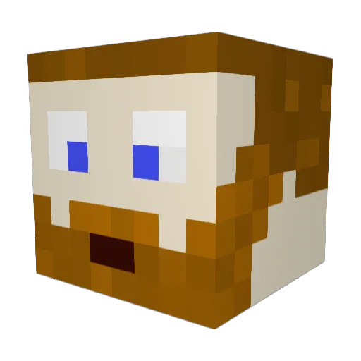 aus_caliber Minecraft avatar head, 3D render