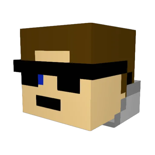 auspard Minecraft avatar head, 3D render