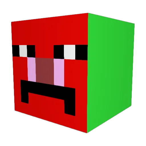 aussiemanyeah Minecraft avatar head, 3D render