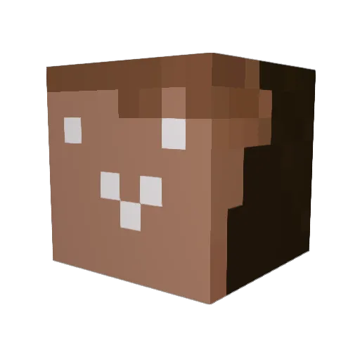 aussiepeach Minecraft avatar head, 3D render