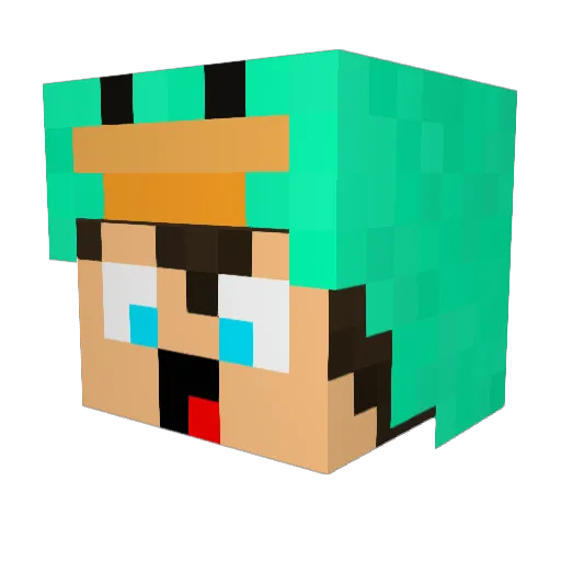 autismblaryy Minecraft avatar head, 3D render