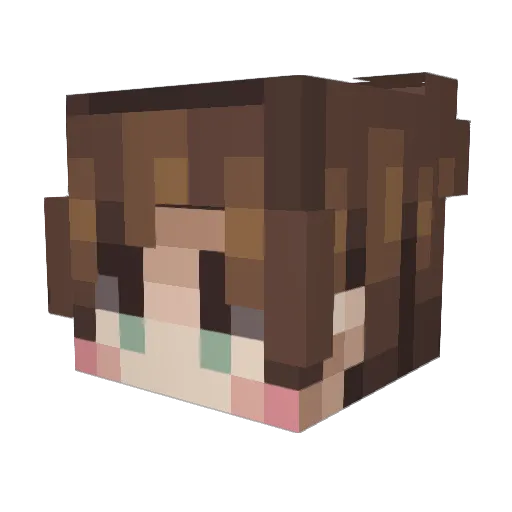 autismratty Minecraft avatar head, 3D render