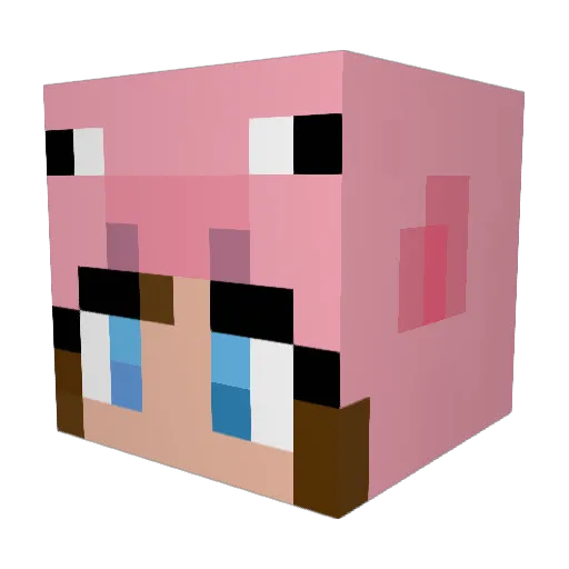 autom_ Minecraft avatar head, 3D render