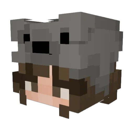 automaly Minecraft avatar head, 3D render