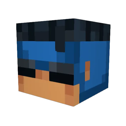automarine Minecraft avatar head, 3D render