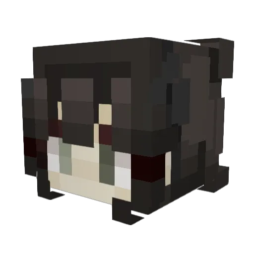 autumnfy Minecraft avatar head, 3D render