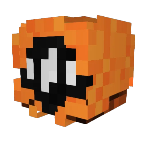 autumnical Minecraft avatar head, 3D render