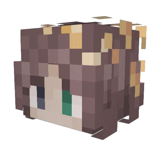 autumnling Minecraft avatar head, 3D render