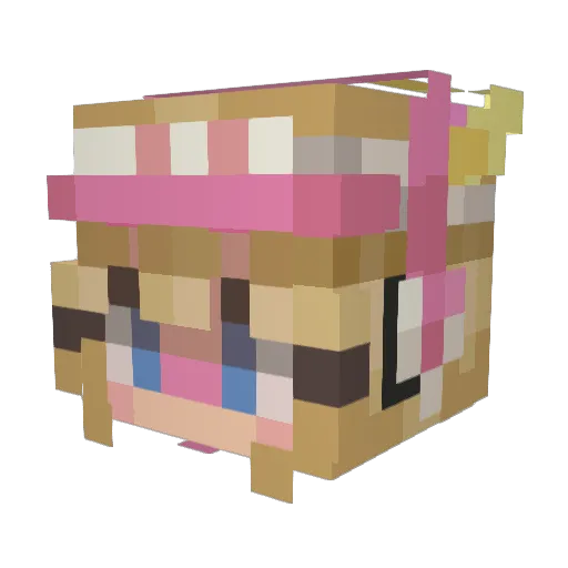 auxce Minecraft avatar head, 3D render