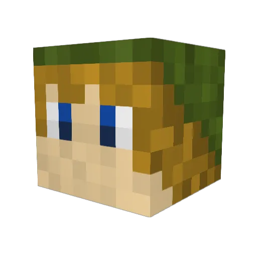 auxometer Minecraft avatar head, 3D render