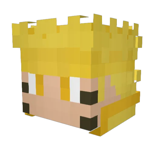 auxport_ttv Minecraft avatar head, 3D render