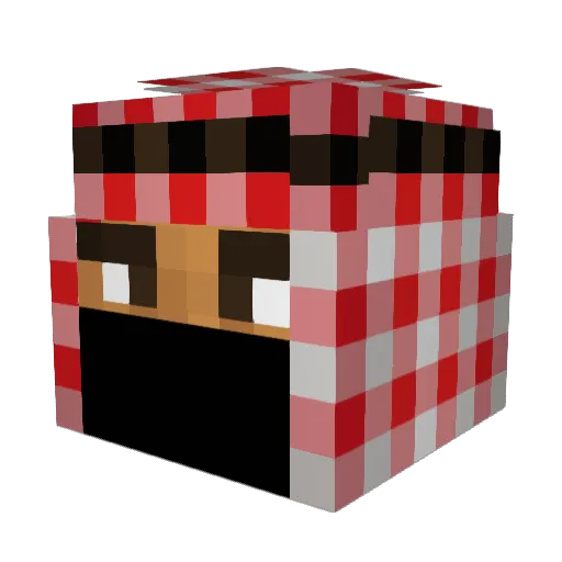 auziKM Minecraft avatar head, 3D render