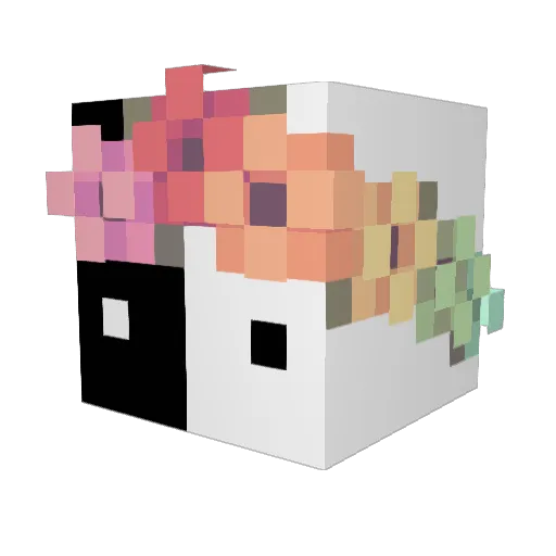 avadhuta Minecraft avatar head, 3D render